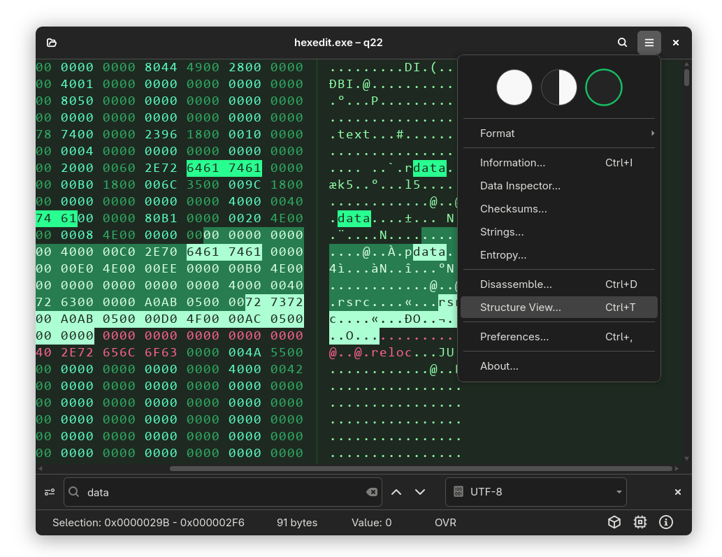 Dark mode with Matrix theme